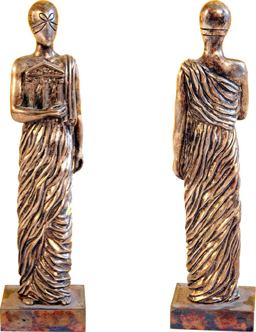 Giorgio de Chirico - La Musa Dell'Archeologia (The Muse of Archeology) - 1974 bronze sculpture with silver patina